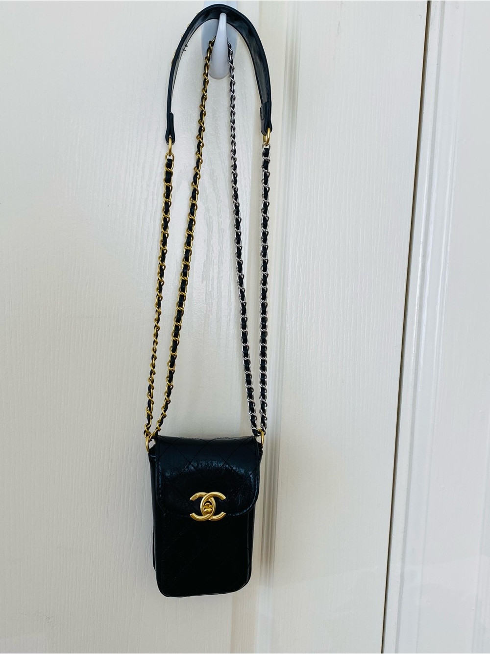 Brand New Chanel Makeup Trio Set Black Shoulder Bag with Tweed Coin Pouch - Picture 2 of 16